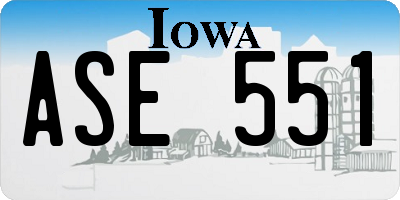 IA license plate ASE551