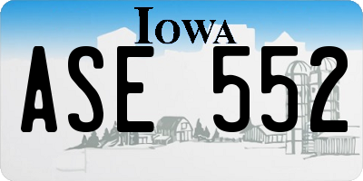 IA license plate ASE552