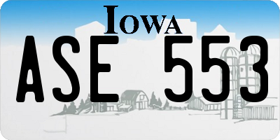 IA license plate ASE553