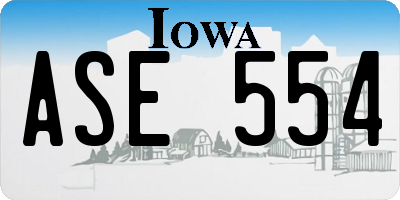 IA license plate ASE554