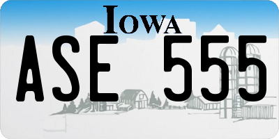 IA license plate ASE555