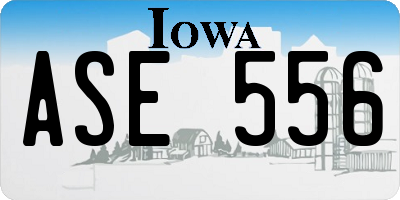 IA license plate ASE556