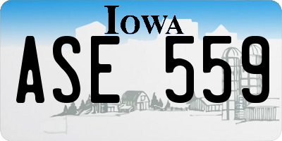 IA license plate ASE559