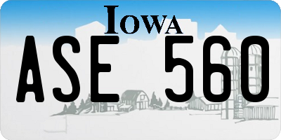 IA license plate ASE560