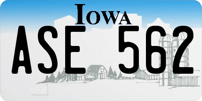 IA license plate ASE562