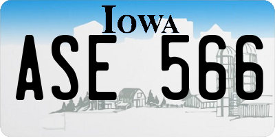 IA license plate ASE566