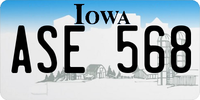 IA license plate ASE568