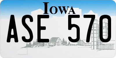 IA license plate ASE570