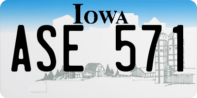 IA license plate ASE571