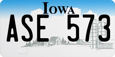 IA license plate ASE573