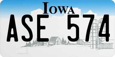 IA license plate ASE574