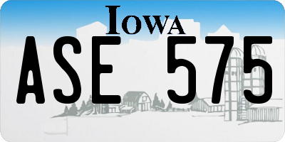 IA license plate ASE575