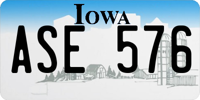 IA license plate ASE576