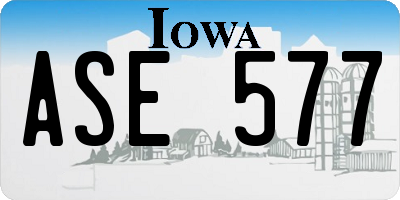 IA license plate ASE577