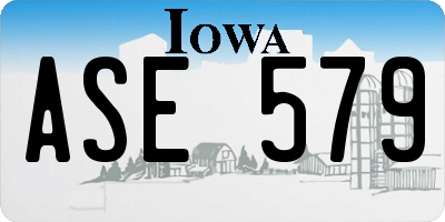 IA license plate ASE579