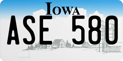 IA license plate ASE580