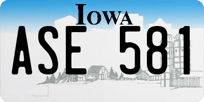 IA license plate ASE581