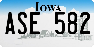 IA license plate ASE582