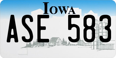 IA license plate ASE583