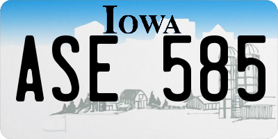 IA license plate ASE585