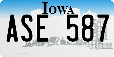 IA license plate ASE587