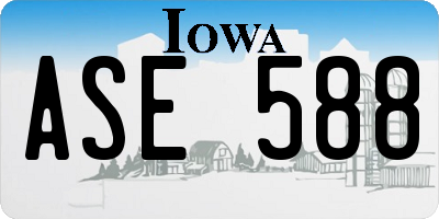 IA license plate ASE588