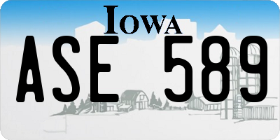 IA license plate ASE589