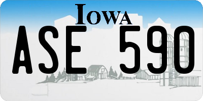 IA license plate ASE590