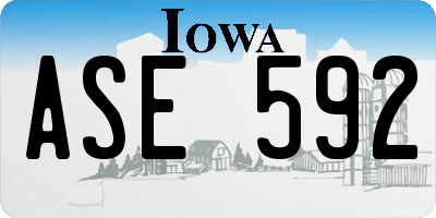 IA license plate ASE592