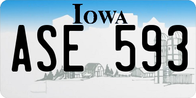 IA license plate ASE593