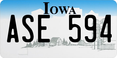 IA license plate ASE594