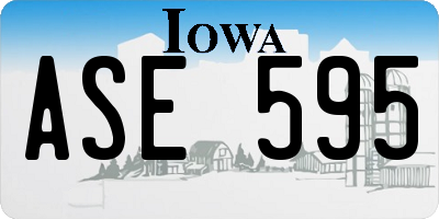 IA license plate ASE595