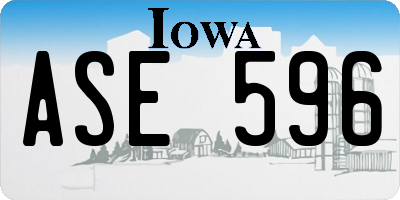 IA license plate ASE596