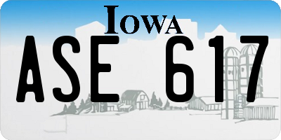 IA license plate ASE617