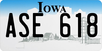 IA license plate ASE618