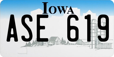 IA license plate ASE619