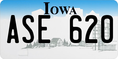 IA license plate ASE620