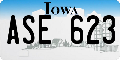 IA license plate ASE623