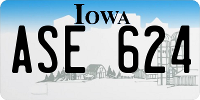 IA license plate ASE624