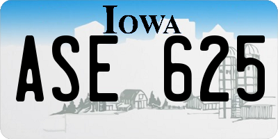 IA license plate ASE625