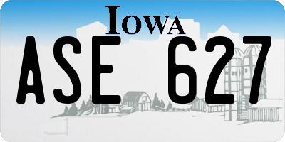 IA license plate ASE627