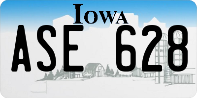 IA license plate ASE628