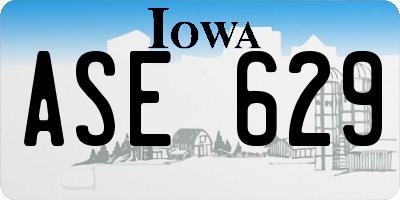 IA license plate ASE629