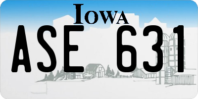 IA license plate ASE631