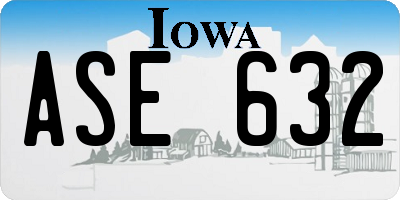 IA license plate ASE632