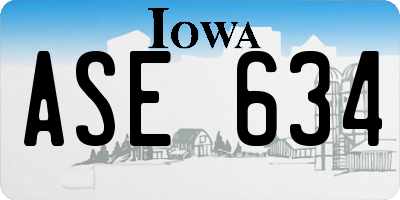 IA license plate ASE634