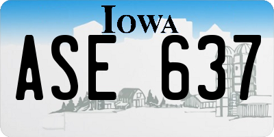 IA license plate ASE637