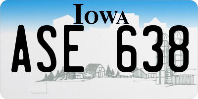 IA license plate ASE638