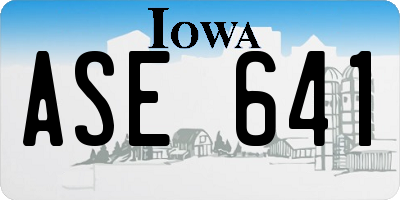 IA license plate ASE641