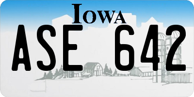 IA license plate ASE642